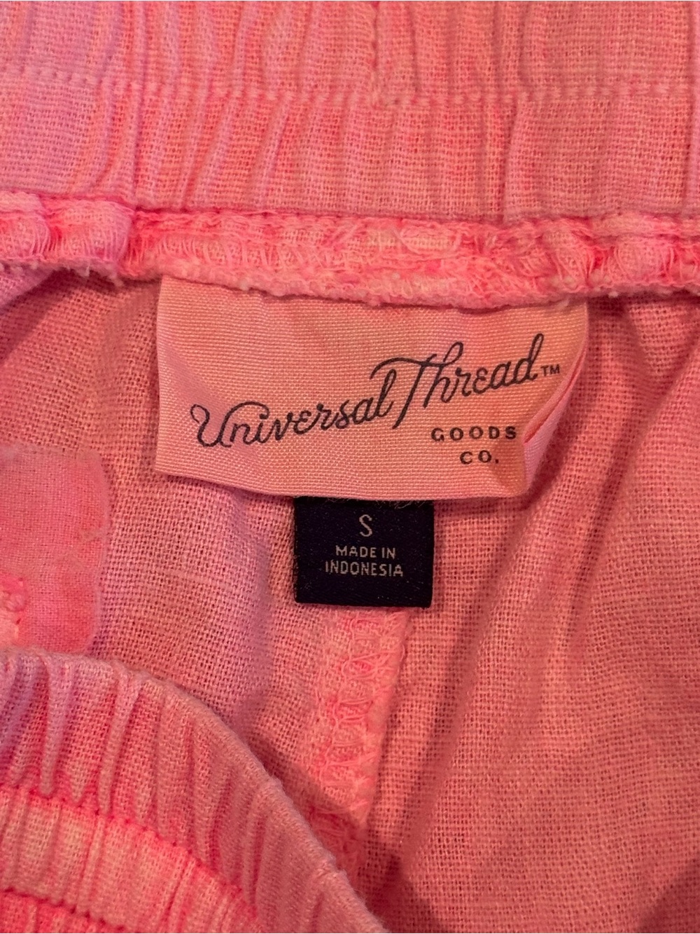 Universal Thread Pink Drawstring Linen-Blend Shorts Womens Small S - Picture 2 of 7